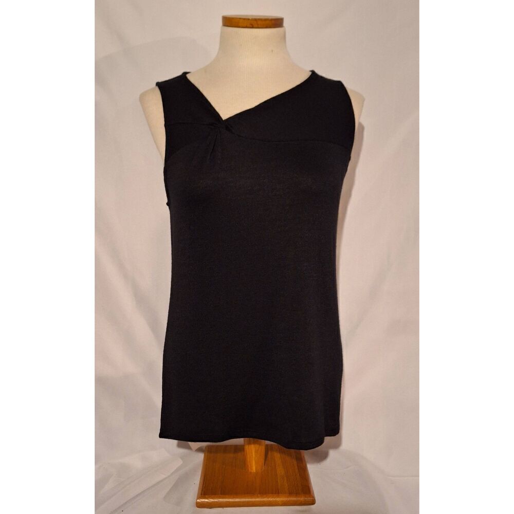41 Hawthorn Rylee‎ Twist Neck Knit Top Black Sleeveless Small NWT